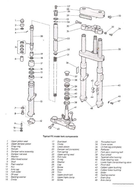 SKF Fork Oil Seal and Dust Wiper Set. . Harley 49mm fork diagram